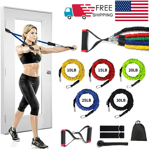 Bands Resistance Handles Exercise Set Fitness Workout Door Anchor Tube Yoga Home
